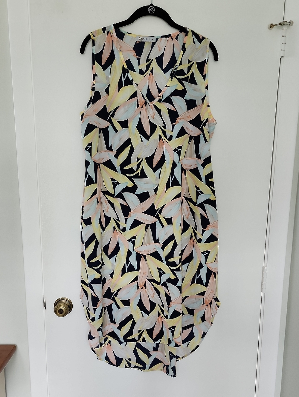 Cy Fashion Tropic Palm Sleeveless Dress